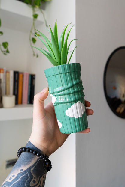 Vaso Nike Sock inspired Verde Salvia Clouds
