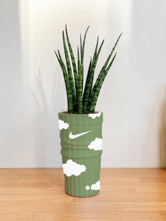 Vaso Nike Sock inspired Verde Salvia Clouds